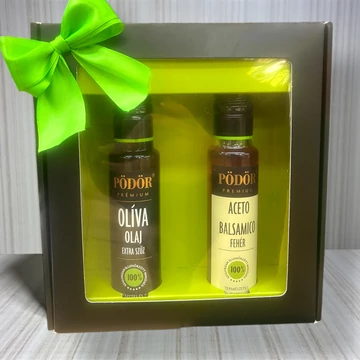 PÖDÖR Gourmet Duó Ajándékcsomag – Olivaolaj &amp; Balzsamecet