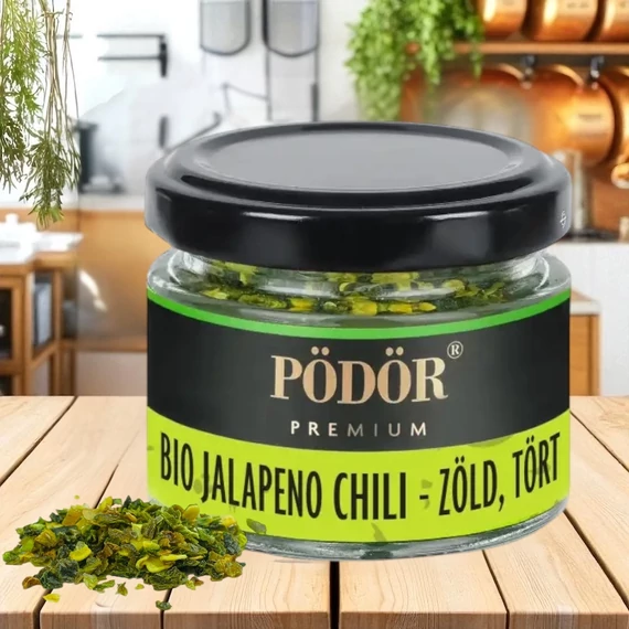 PÖDÖR Bio chili Jalapeno zöld, tört 20g