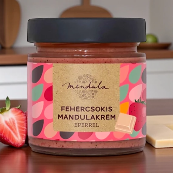 Fehércsokis mandulakrém eperrel 180g