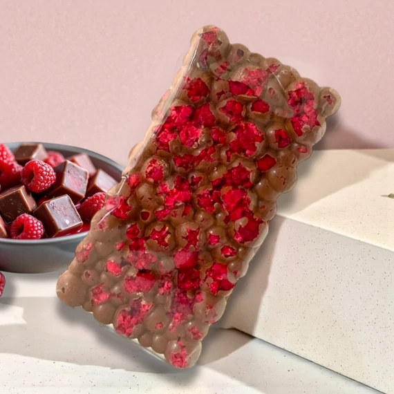 Málnás Bársony – cukormentes kézműves tejcsokoládé